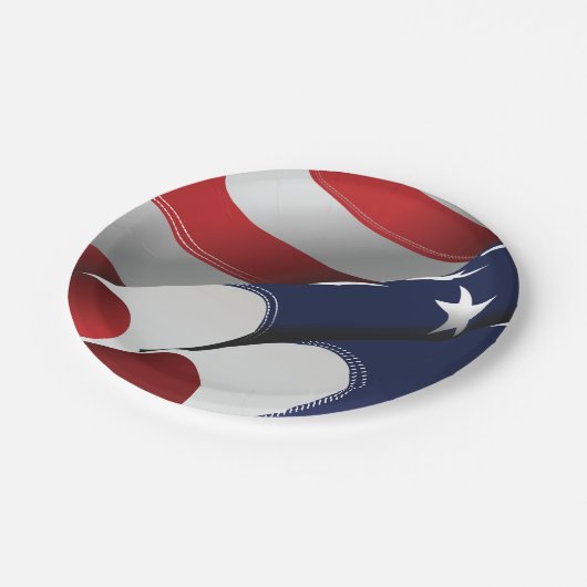 愛国的なアメリカ国旗のデザインスターとストライプ ペーパープレート (アングル)