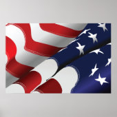 愛国的なアメリカ国旗のデザインスターとストライプ ポスター (正面)