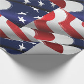 愛国的なアメリカ国旗のデザインスターとストライプ ラッピングペーパー (角)