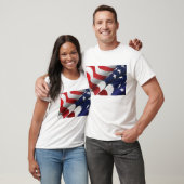 愛国的なアメリカ国旗のデザインスターとストライプ Tシャツ (ユニセックス)
