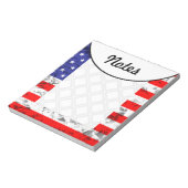 愛国的なアメリカ国旗のデザイン ノートパッド (回転)