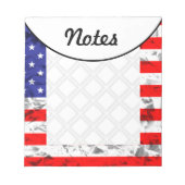 愛国的なアメリカ国旗のデザイン ノートパッド (正面)