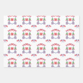 愛国的なアメリカ国旗のトピアリーモノグラムクレスト ラッピングペーパーシート (正面)