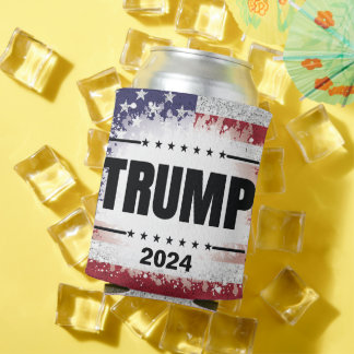愛国的なアメリカ国旗のトランプ2024 缶クーラー