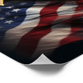 愛国的なアメリカ国旗のハゲ・イーグルプリント ポスター (角)