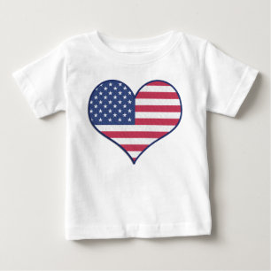 愛国的なアメリカ国旗のハートホーム・オブ・ザ・ブレイブ ベビーTシャツ