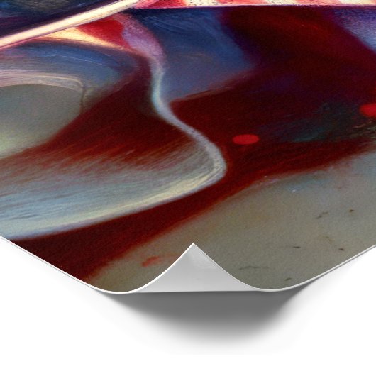 愛国的なアメリカ国旗のバンティング懸命パステル ポスター (角)