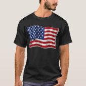 愛国的なアメリカ国旗のパッチ Tシャツ (正面)