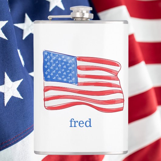 愛国的なアメリカ国旗のパーソナライズ商品 フラスク