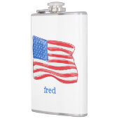 愛国的なアメリカ国旗のパーソナライズ製品 フラスク (左)