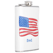 愛国的なアメリカ国旗のパーソナライズ製品 フラスク (右)