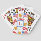 愛国的なアメリカ国旗のビールロブスタースターイニシャル トランプ (裏面)