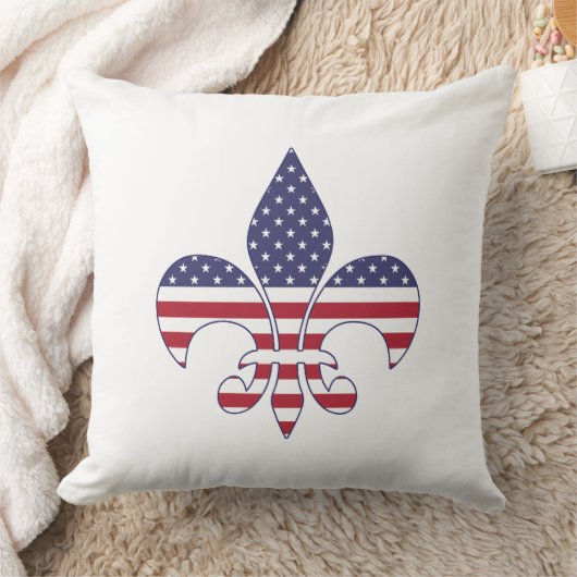 愛国的なアメリカ国旗のフルーア・デリス クッション (ブランケット)