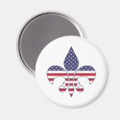 愛国的なアメリカ国旗のフルーア・デリス マグネット (正面/裏面)