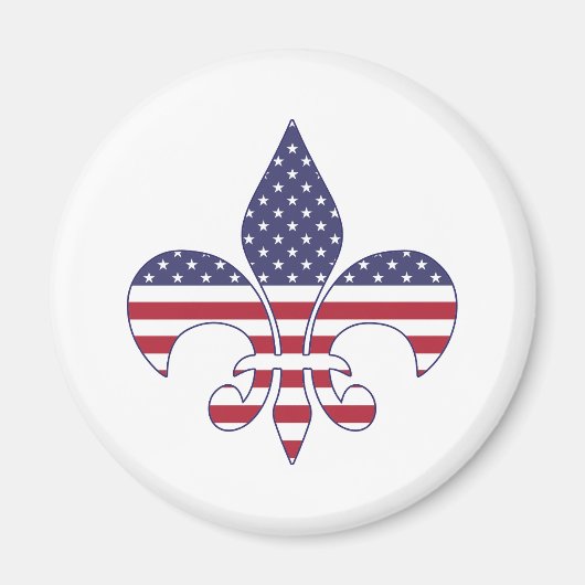 愛国的なアメリカ国旗のフルーア・デリス マグネット (正面)