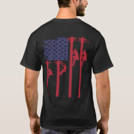 愛国的なアメリカ国旗のラインマン Tシャツ