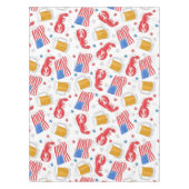 愛国的なアメリカ国旗のロブスタービールスター テーブルクロス (正面)