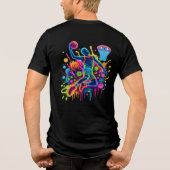 愛国的なアメリカ国旗のワシ トライブレンドＴシャツ (裏面)