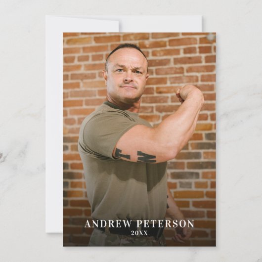 愛国的なアメリカ国旗の写真ポートレート引退パーティー 招待状 (裏面)