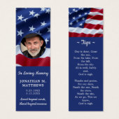 愛国的なアメリカ国旗の写真記念祈りの言葉ブックマーク (正面&裏面)