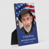 愛国的なアメリカ国旗の写真記念軍隊退役軍人 フォトプラーク (側面)