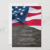 愛国的なアメリカ国旗の写真軍隊卒業 招待状 (裏面)