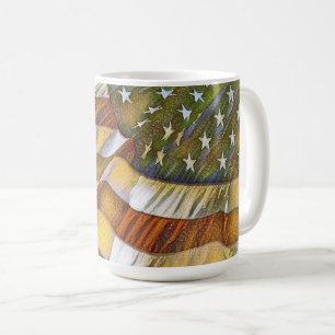 愛国的なアメリカ国旗の古代マグカップ コーヒーマグカップ