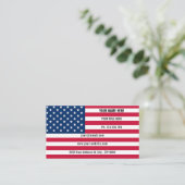愛国的なアメリカ国旗の名刺テンプレート 名刺 (スタンド正面)