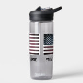 愛国的なアメリカ国旗の名前をカスタムする水びん ウォーターボトル (左面)