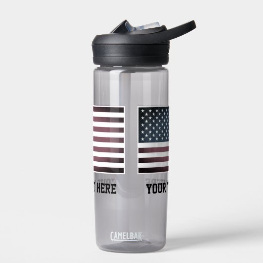 愛国的なアメリカ国旗の名前をカスタムする水びん ウォーターボトル (左面)