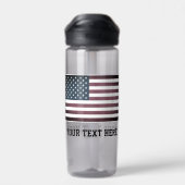 愛国的なアメリカ国旗の名前をカスタムする水びん ウォーターボトル (背面)