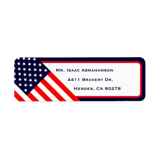愛国的なアメリカ国旗の差出人住所ラベル ラベル (正面)