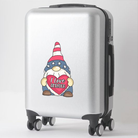 愛国的なアメリカ国旗の庭の格言スターストリップ#2 シール (スーツケース)