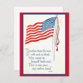 愛国的なアメリカ国旗の引用文 シーズンカード (正面/裏面)
