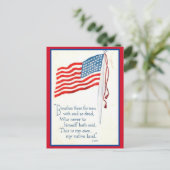 愛国的なアメリカ国旗の引用文 シーズンポストカード (スタンド正面)