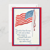 愛国的なアメリカ国旗の引用文 シーズンポストカード (正面/裏面)