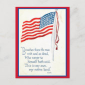 愛国的なアメリカ国旗の引用文 シーズンポストカード (正面)