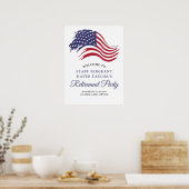 愛国的なアメリカ国旗の引退パーティーへようこそ ポスター (キッチン)