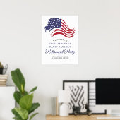 愛国的なアメリカ国旗の引退パーティーへようこそ ポスター (ホームオフィス)