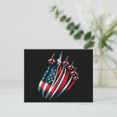 愛国的なアメリカ国旗の戦闘機7月4日 エンクロージャーカード (スタンド正面)