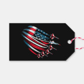 愛国的なアメリカ国旗の戦闘機7月4日 ギフトタグ (正面(横))
