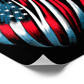 愛国的なアメリカ国旗の戦闘機7月4日 ポスター (角)