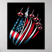 愛国的なアメリカ国旗の戦闘機7月4日 ポスター (正面)