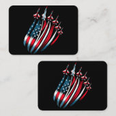 愛国的なアメリカ国旗の戦闘機7月4日 名刺 (正面/裏面)
