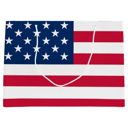 愛国的なアメリカ国旗の抱き枕 ラージペーパーバッグ (正面)