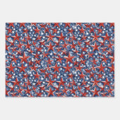 愛国的なアメリカ国旗の抽象芸術絵を描のスプラッシュ ラッピングペーパーシート (正面2)