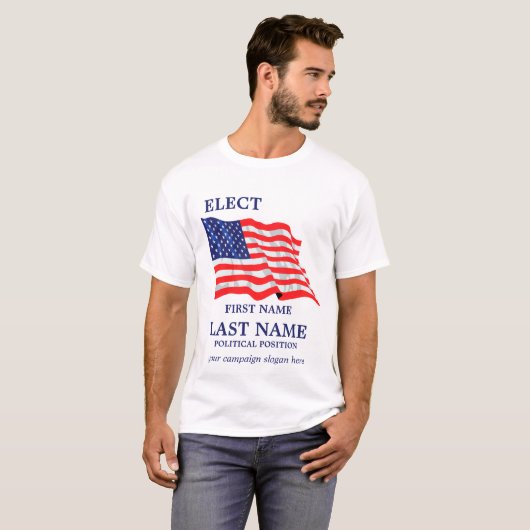 愛国的なアメリカ国旗の政治運動カスタム Tシャツ (正面フル)