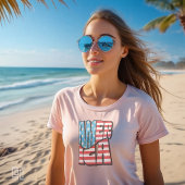 愛国的なアメリカ国旗の文字 太字のアメリカの誇り Tシャツ