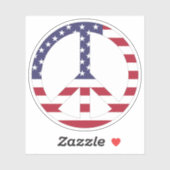 愛国的なアメリカ国旗の星とストライプ平和のサイン シール (シート)