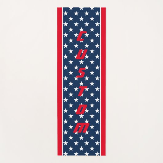 愛国的なアメリカ国旗の星デザインカスタム厚 ヨガマット (正面)